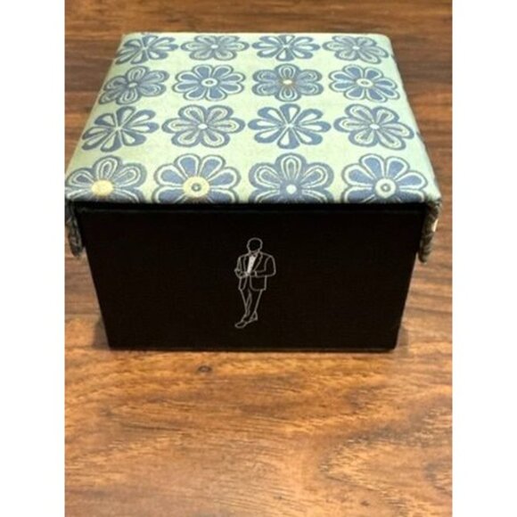 VTG New Aurelio Valentino Floral Tie Set W/ Cufflinks & Pocket Square Fancy Box - Picture 6 of 8